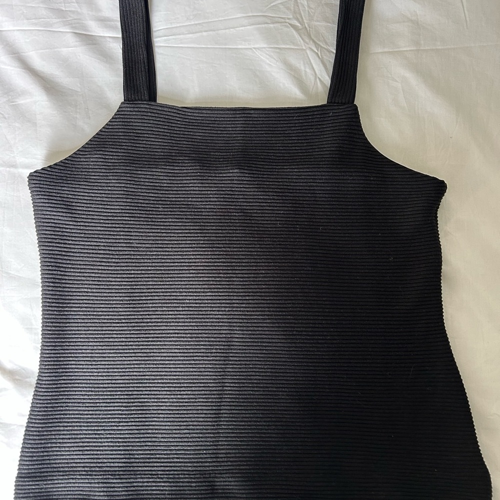 Banana Republic Black Ribbed Square-Neck Cami